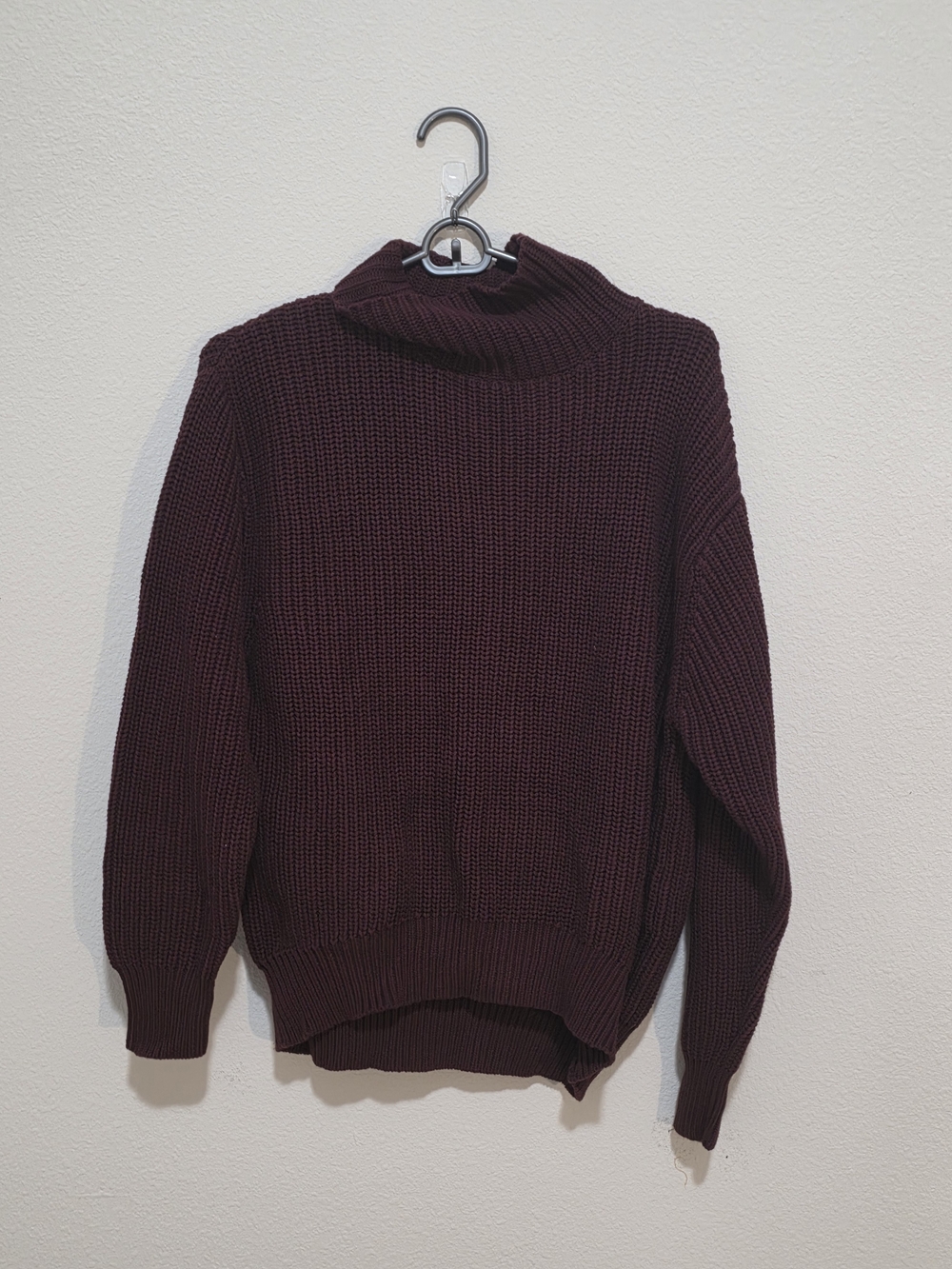 French Connection Burgundy/Tawn Knit Turtleneck Sweater